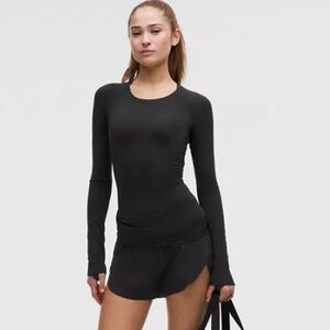 Lululemon Swiftly Tech Long-Sleeve Shirt 2.0 Black Thumb Holes